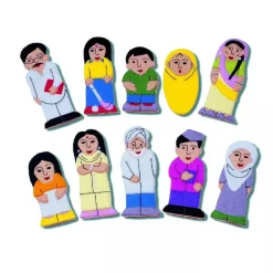 Asian Family & Friends Finger Puppets