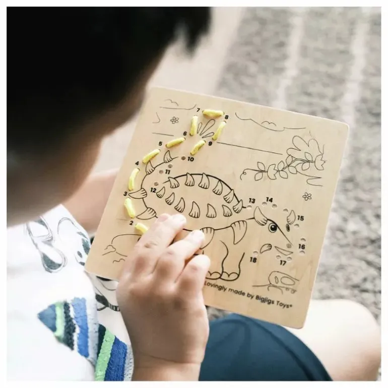 Bigjigs Lacing by Numbers - Dinosaurs