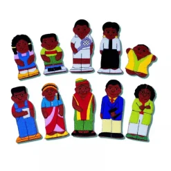 Black Family & Friends Finger Puppets