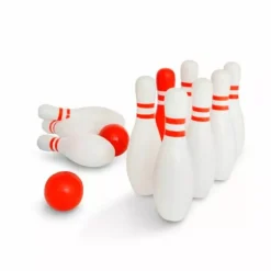 Buitenspeel Wooden Bowling Red and White