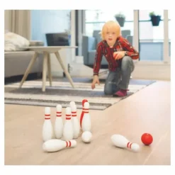 Buitenspeel Wooden Bowling Red and White