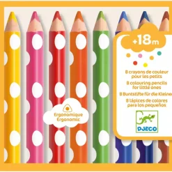 Djeco Crayons 8 Colouring Pencils For Little Ones