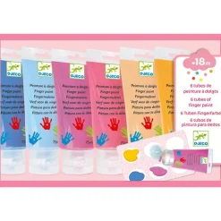 Djeco Paint For Little Ones 6 Finger Paint's Tubes - Sweet