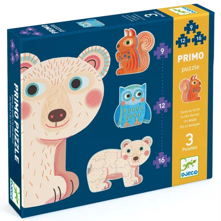 Djeco Progressive Puzzles In the forest - 9, 12, 16 pcs