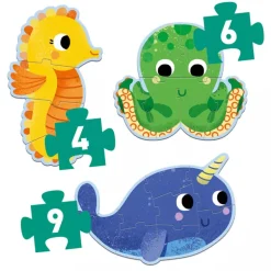 Djeco Progressive Puzzles In the sea 4, 6, 9 pcs