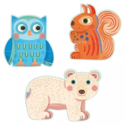 Djeco Progressive Puzzles In the forest - 9, 12, 16 pcs