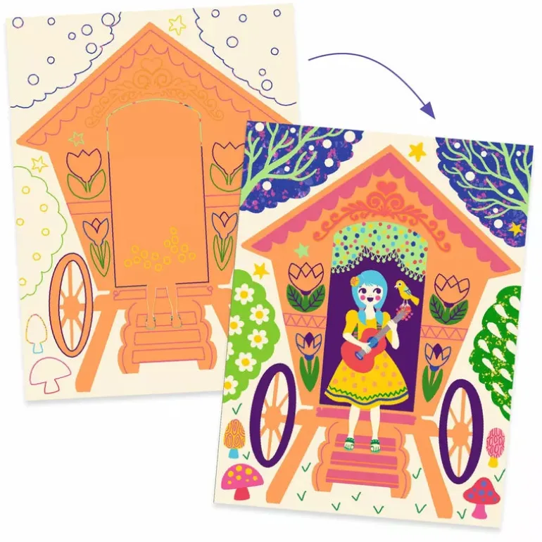 Djeco Scratch Cards Wacky houses