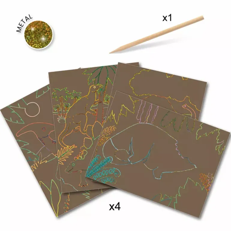 Djeco Scratch Cards When dinosaurs reigned