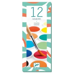 Djeco Watercolours Palettes- 12 Colour Cakes - Classic