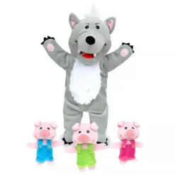 Fiesta Crafts Big Bad Wolf & 3 Little Pigs Puppet Set