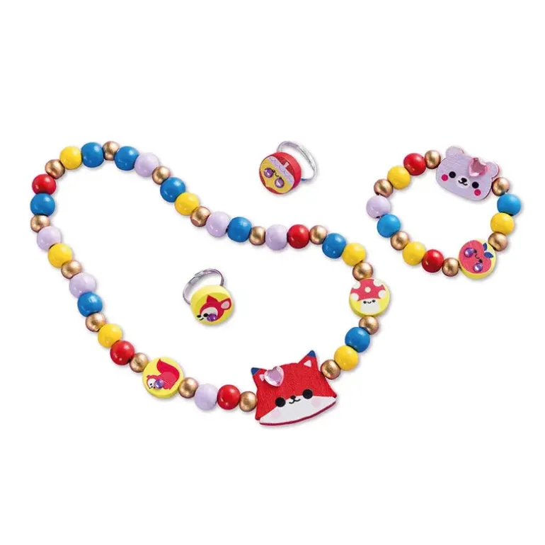 Janod 4 Pieces Of Wooden Jewellery To Make Pretty Forest