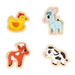 Janod 4 Progressive Puzzles - Farm