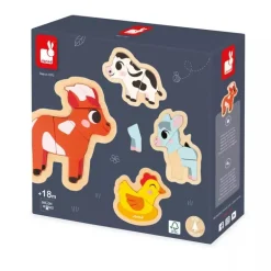Janod 4 Progressive Puzzles - Farm