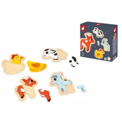 Janod 4 Progressive Puzzles - Farm