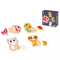 Janod 4 Progressive Puzzles - Pet