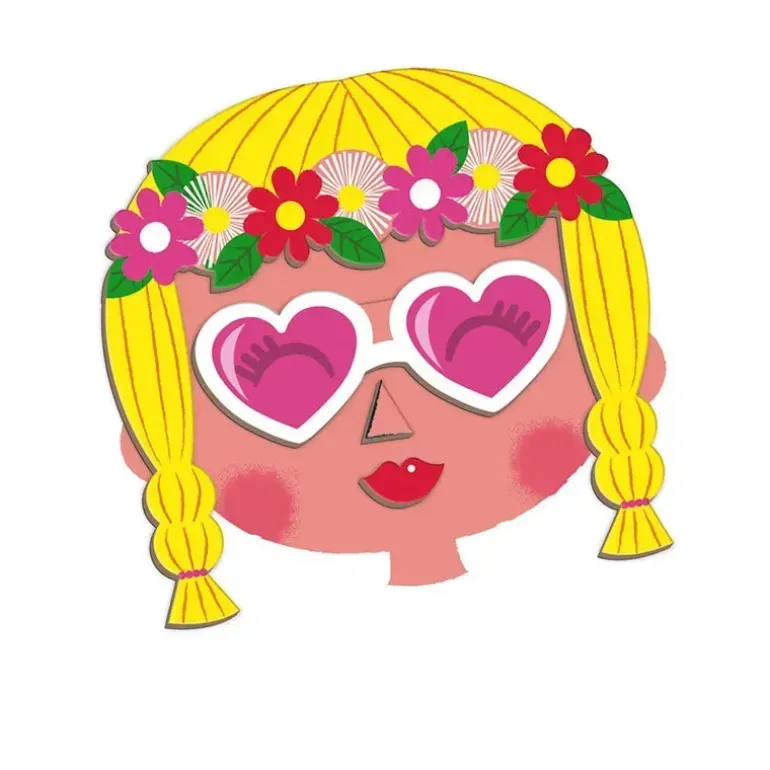 Janod Girl's Crazy Faces Magneti'book