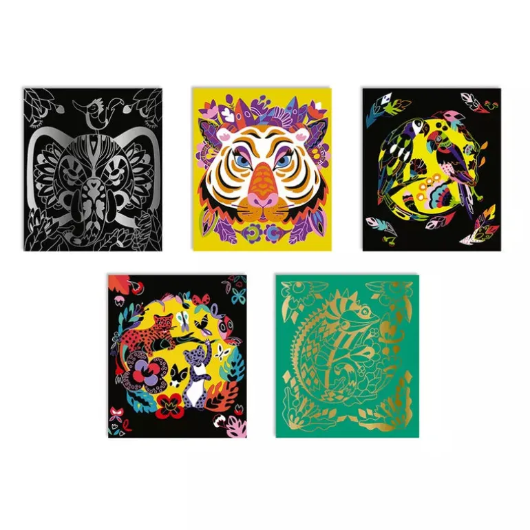 Janod Scratch Art Animals Of The World