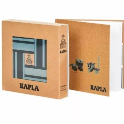 KAPLA® 40 Coloured Planks (Light Blue & Dark Blue) and Book