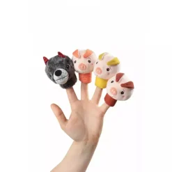 Lilliputiens Louis The Wolf And The 3 Little Pigs Finger Puppets
