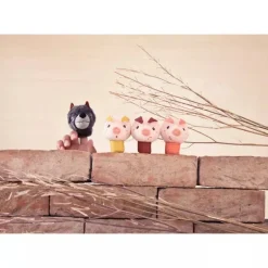 Lilliputiens Louis The Wolf And The 3 Little Pigs Finger Puppets