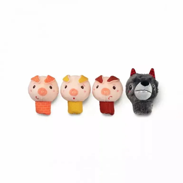 Lilliputiens Louis The Wolf And The 3 Little Pigs Finger Puppets