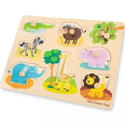 New Classic Toys Peg Puzzle - Safari - 8 pieces