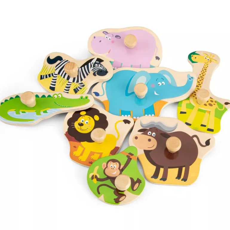 New Classic Toys Peg Puzzle - Safari - 8 pieces