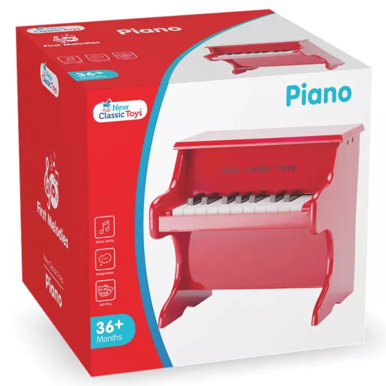 New Classic Toys Red Piano 18 keys