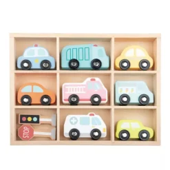 New Classic Toys Vehicle set in Wooden Box