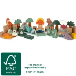 Wooden Building Blocks Dino