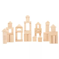 Wooden Building Blocks natural 50-pack in bag